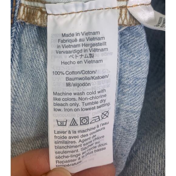 Madewell THE DAD Jean 100% Cotton NON STRETCH Ripped Edition sz 33 NWT - Picture 11 of 16